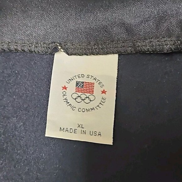 Mens US Olympic Committee Track Jacket Black Sz XL Full Zip Made In USA USOC - Picture 7 of 8